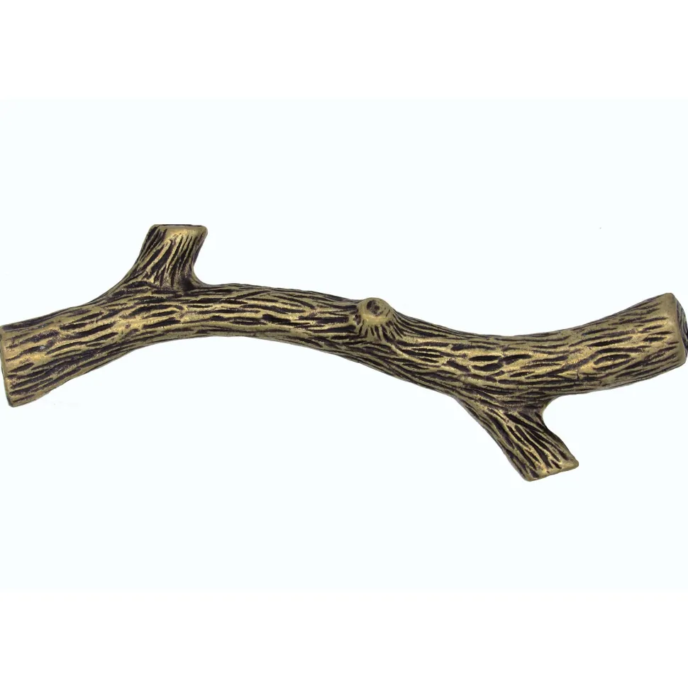 Small Twig Pull, Brass Oxide
