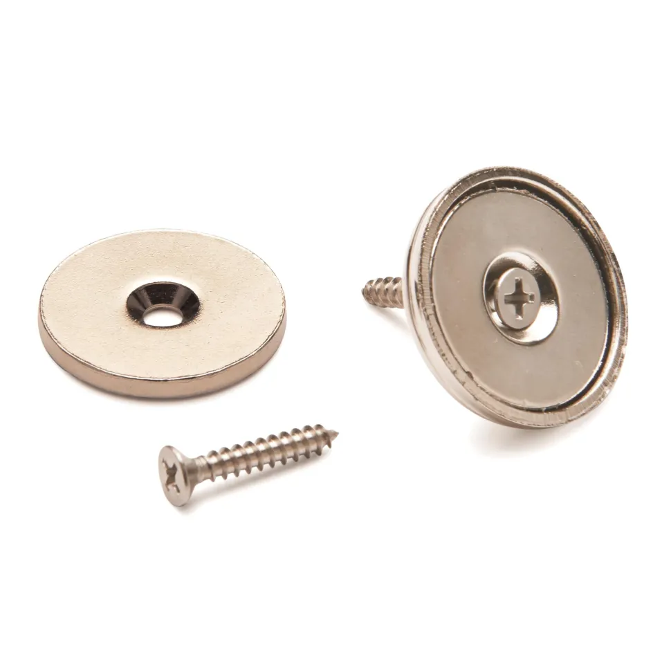 Stainless Steel Magnetic Latch 1" Dia 40 lbs Holding Strength