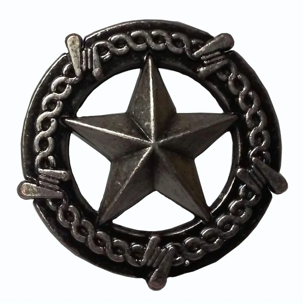 Star with Barbed Wire Knob, Pewter Oxide