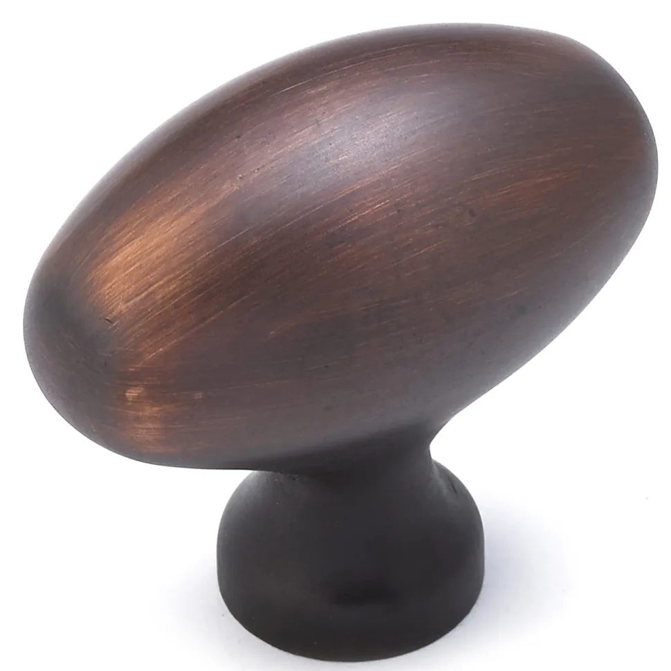 Traditional Oval Knob 1-31/32" x 1-3/32" Brushed Oil-Rubbed Bronze