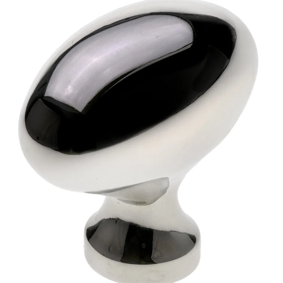 Traditional Oval Knob 1-31/32" x 1-3/32" Polished Nickel