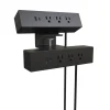 120V Dual Clamp-On Power Bar and USB Power Station Black