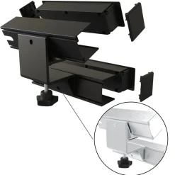 120V Dual Clamp-On Power Bar and USB Power Station Black