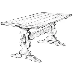 Woodworking Project Paper Plan to Build Trestle Dining Table
