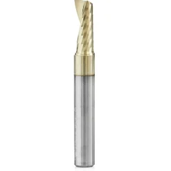 51402-Z Spiral O Single Flute Aluminum Cutting Up-Cut ZrN Coated Mirror Finish Router Bit 1/4"D 5/8"CH 1/4"SH 2"OL