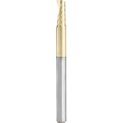 51406-Z Spiral O Single Flute Aluminum Cutting Up-Cut ZrN Coated Mirror Finish Router Bit 1/8"D 5/16"CH 1/8"SH 1-1/2"OL