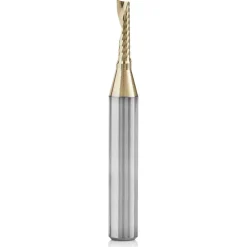51454-Z Spiral O Single Flute ZrN Coated Aluminum Cutting Up-Cut Mirror Finish Router Bit 1/8"D 1/2"CH 1/4"SH 2"OL